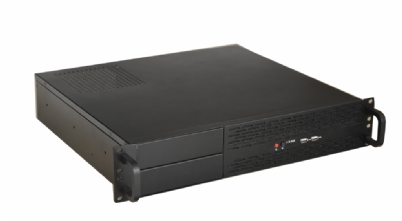2U Short ATX Chassis - All Black with top vented lid and PWM Fans